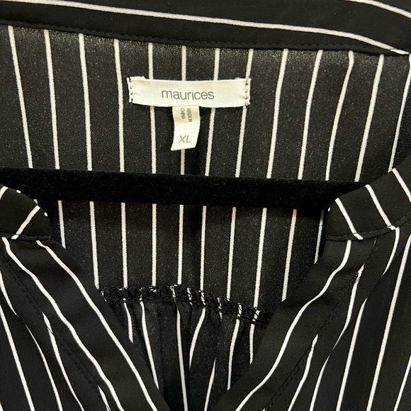 Maurices Black and White Pinstripe Blouse - Picture 2 of 4